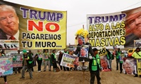 “Trump no pagaremos tu muro”, así recibieron al mandatario de EEUU en la frontera con México